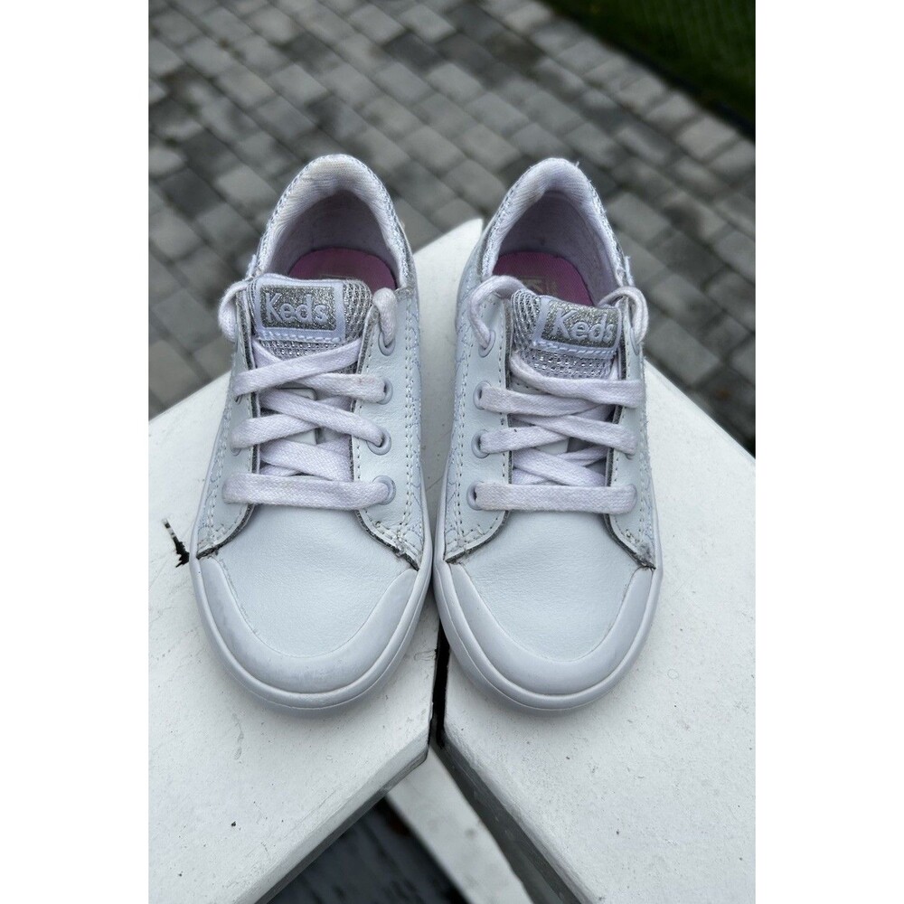 Keds Courtney Girls White Leather Sneakers US Toddler Size 8 EU 24